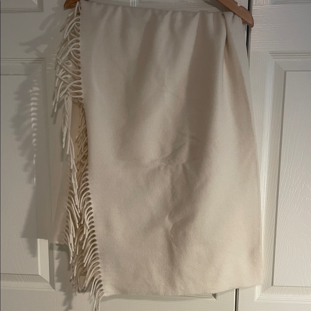 Cashmere Cream Fringe Wrap Scarf